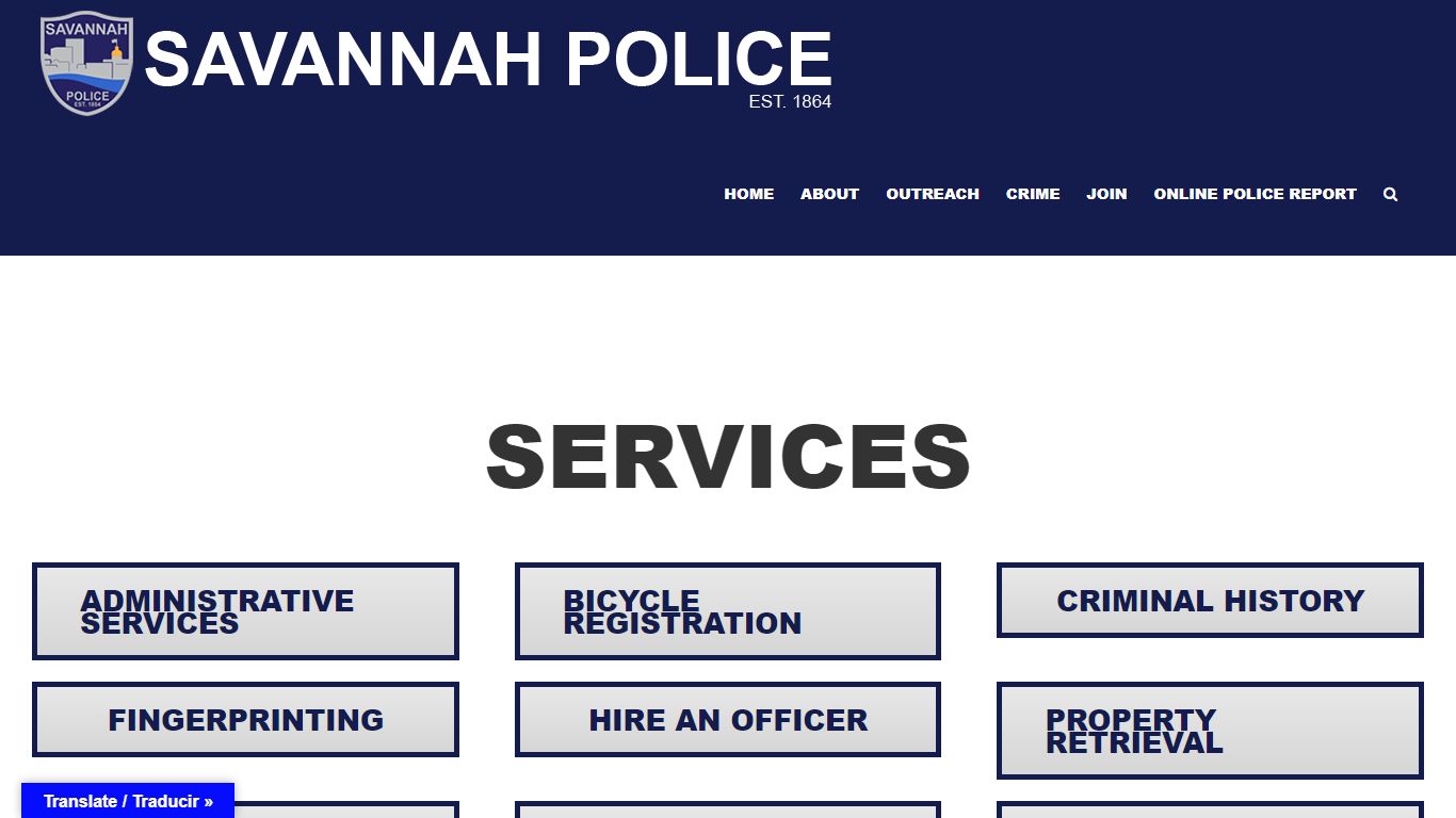 SAVANNAH POLICE – Savannah Police Department