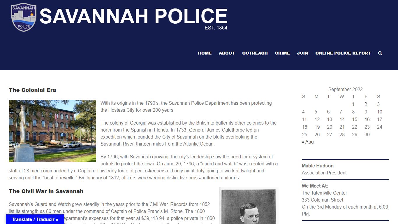 History – SAVANNAH POLICE